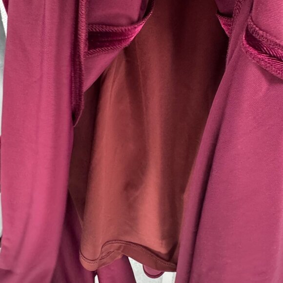 Yoana Baraschi Y2k Velvet Bodycon Fishtail V Neck Dress Womens Size 8 Burgundy - Picture 9 of 14
